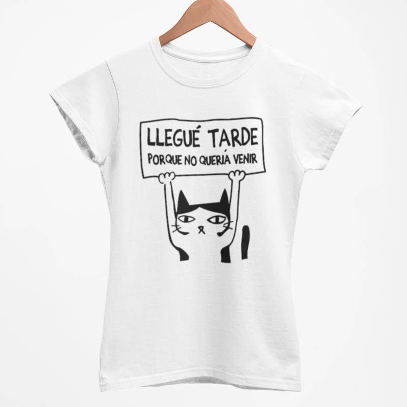 Polos Blancos Modelos De Estampados Para Polos POLO-GATO TARDON BLANCO