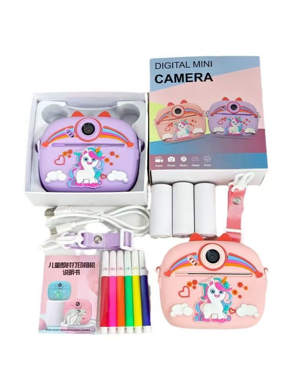 MINI CAMARA KIDS CON IMPRESORA DE FOTOS NIÑOS