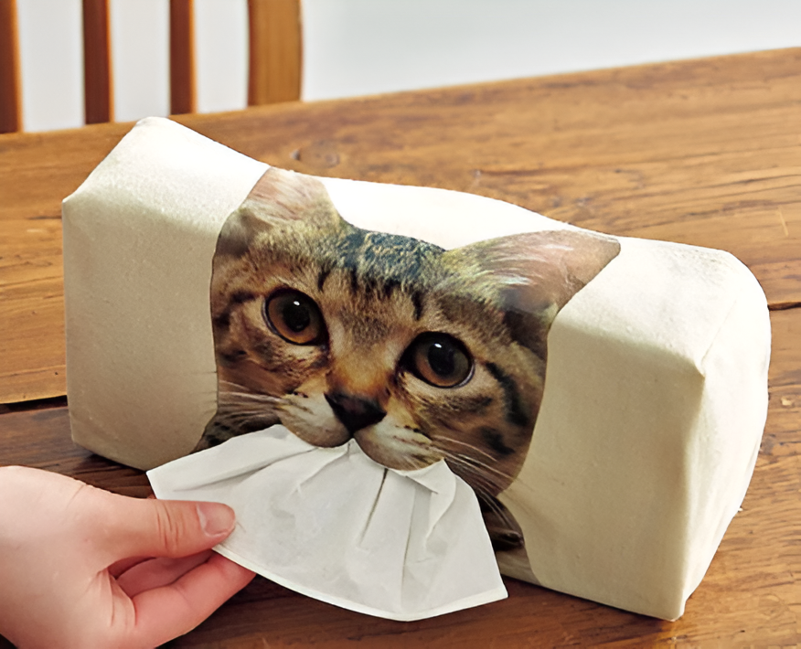 CAJA PORTAPAPEL TISSUES GATOS-PERROS