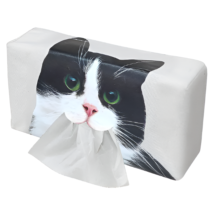 CAJA PORTAPAPEL TISSUES GATOS-PERROS